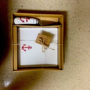 Brand new! Nautical theme appetizer plate with spreader.